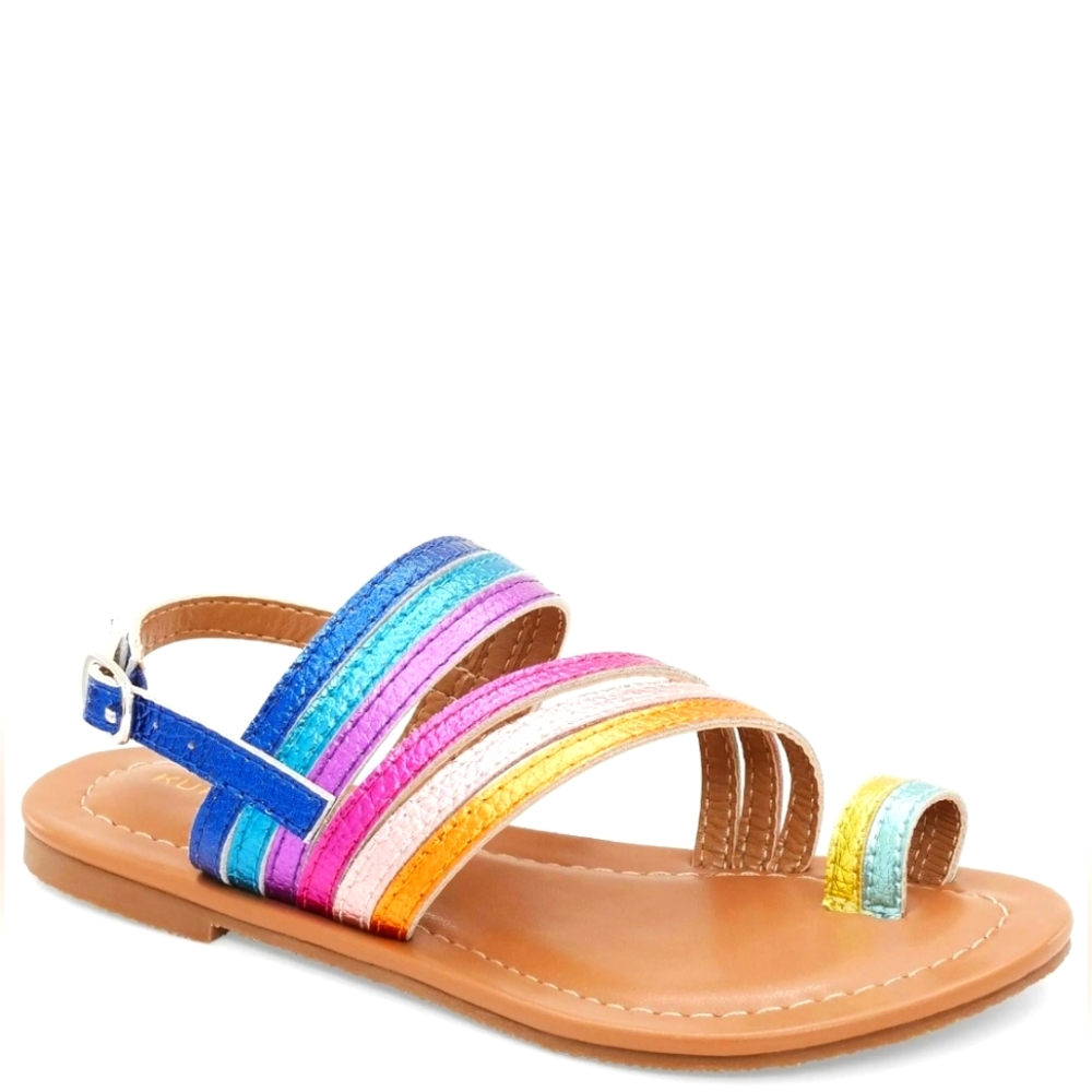 US 2 KURT GEIGER LONDON Girl's Mini Deliah Strappy Sandal In Rainbow
